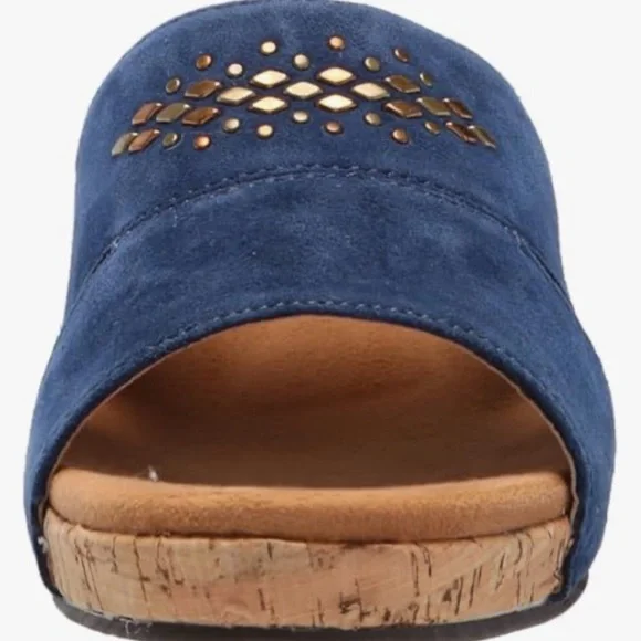 Spenco Passport Wedge womens Slide Sandal 12B Dark Navy NWB - Picture 3 of 12